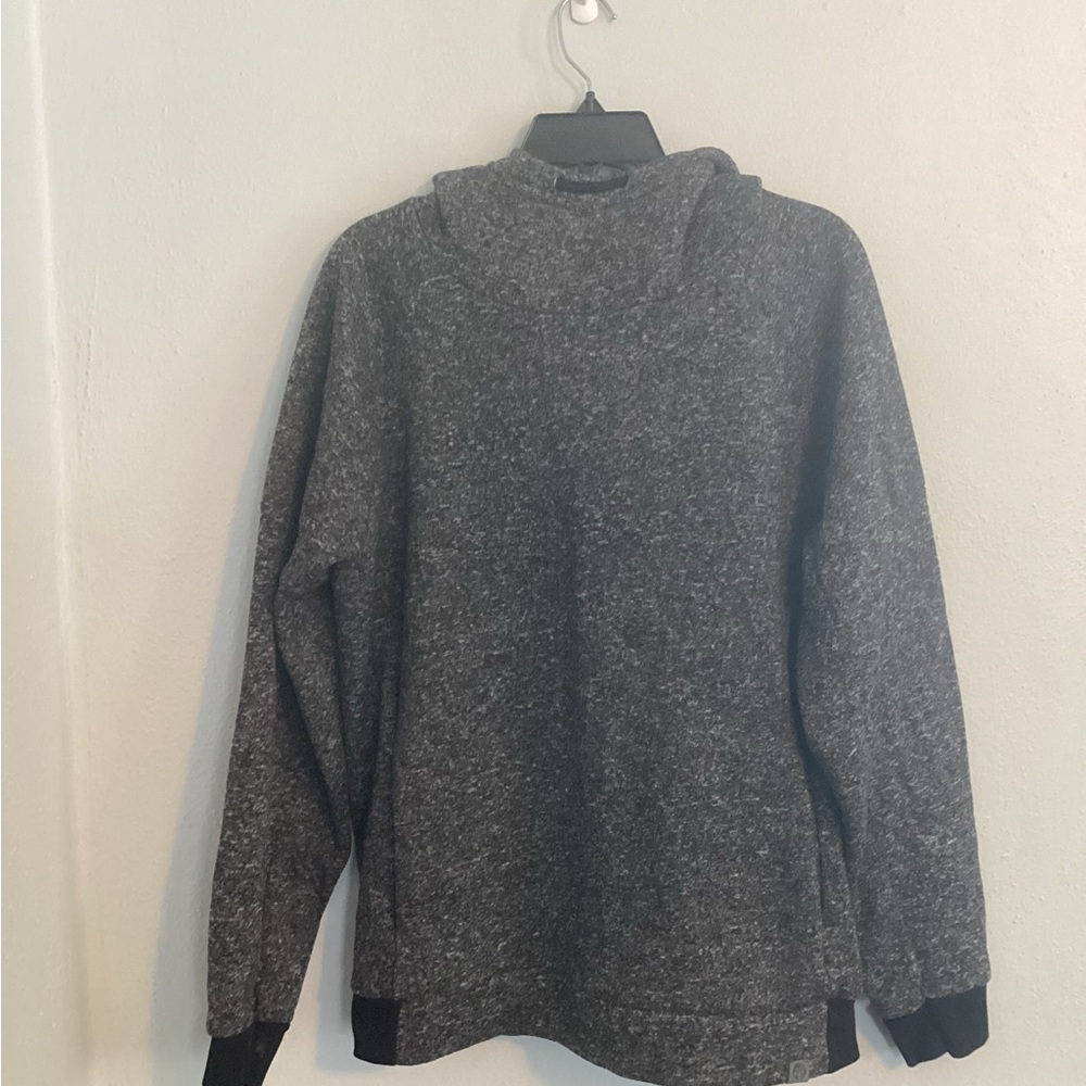 Free Planet Woman’s Gray & Black Hooded Sweater. Size Medium.